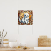 Alphonse Mucha Style Cat Poster (Keuken)