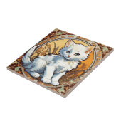 Alphonse Mucha Style Cat Tegeltje (Zijkant)