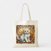 Alphonse Mucha Style Cat Tote Bag (Achterkant)