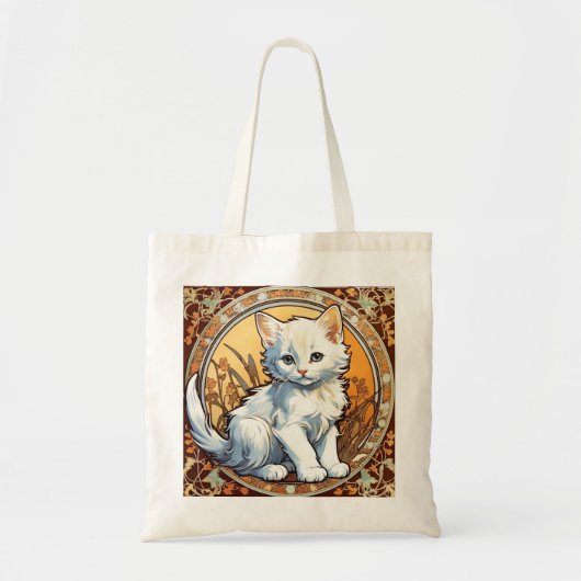 Alphonse Mucha Style Cat Tote Bag (Voorkant)