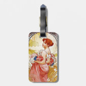 Alphonse Mucha Summer Bagagelabel (Achterkant verticaal)