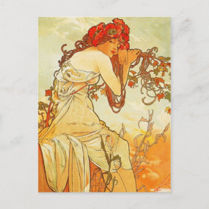 Alphonse Mucha Summer Briefkaart