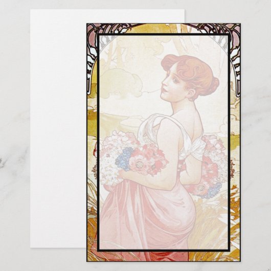 Alphonse Mucha Summer Briefpapier (Voorkant / Achterkant)