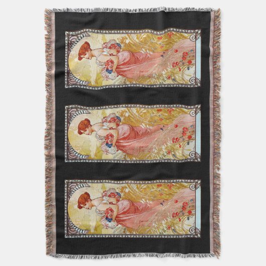 Alphonse Mucha Summer Deken (Voorkant Verticaal)