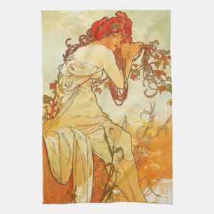 Alphonse Mucha Summer Kitchen Towel Theedoek