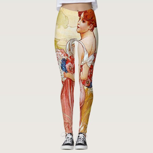 Alphonse Mucha Summer Leggings (Voorkant)