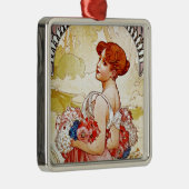 Alphonse Mucha Summer Metalen Ornament (Rechts)