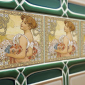 Alphonse Mucha Summer Seasons Art Nouveau  Tegeltje