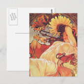Alphonse Mucha Sunflower Briefkaart (Voorkant / Achterkant)