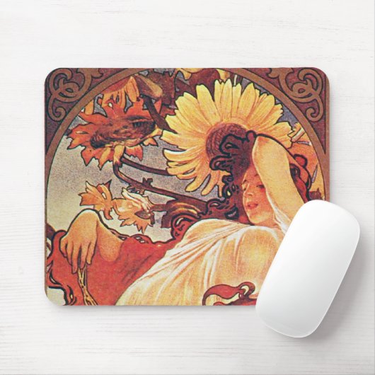 Alphonse Mucha Sunflower Muismat (Met muis)