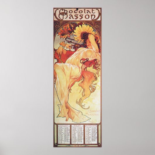 Alphonse Mucha Sunflower Poster (Voorkant)