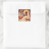 Alphonse Mucha Sunflower Vierkante Sticker (Tas)