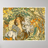 Alphonse Mucha: Taal van bloemen Poster (Voorkant)