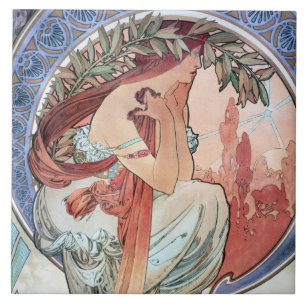 Alphonse Mucha Tegeltje