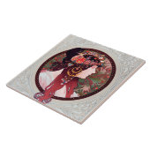 Alphonse Mucha Tegeltje (Zijkant)