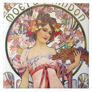 Alphonse Mucha Tegeltje
