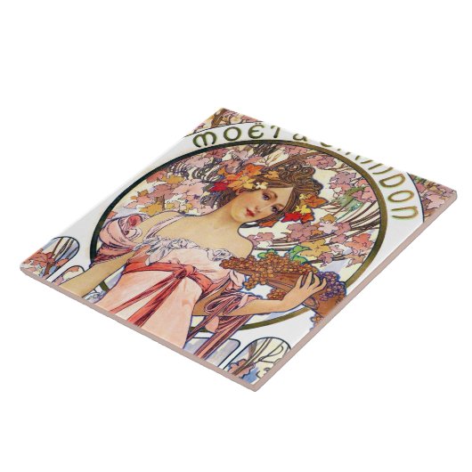 Alphonse Mucha Tegeltje (Zijkant)