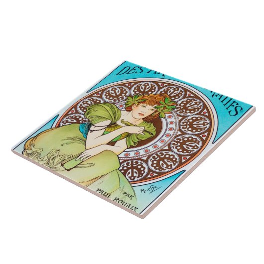 Alphonse Mucha Tegeltje (Zijkant)