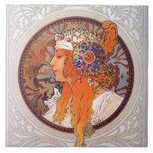 Alphonse Mucha Tegeltje (Voorkant)