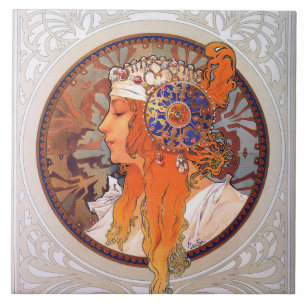 Alphonse Mucha Tegeltje