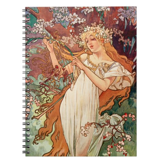 Alphonse Mucha, The Seasons (1896) Spring Notitieboek (Voorkant)