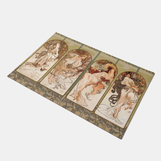 Alphonse Mucha The Seasons 1897 Art Nouveau Deurmat (Schuin)