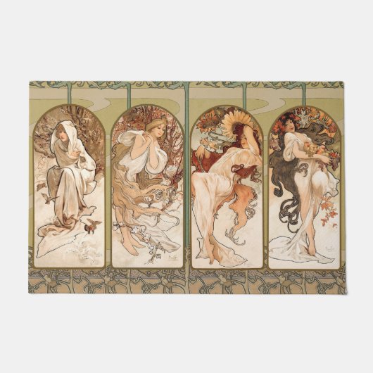 Alphonse Mucha The Seasons 1897 Art Nouveau Deurmat (Voorkant)