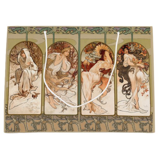 Alphonse Mucha The Seasons 1897 Art Nouveau Groot Cadeauzakje (Voorkant)