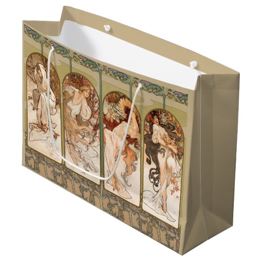 Alphonse Mucha The Seasons 1897 Art Nouveau Groot Cadeauzakje (Voorkant Gekanteld)