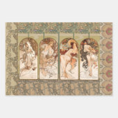 Alphonse Mucha The Seasons 1897 Art Nouveau Inpakpapier Vel (Voorkant 3)