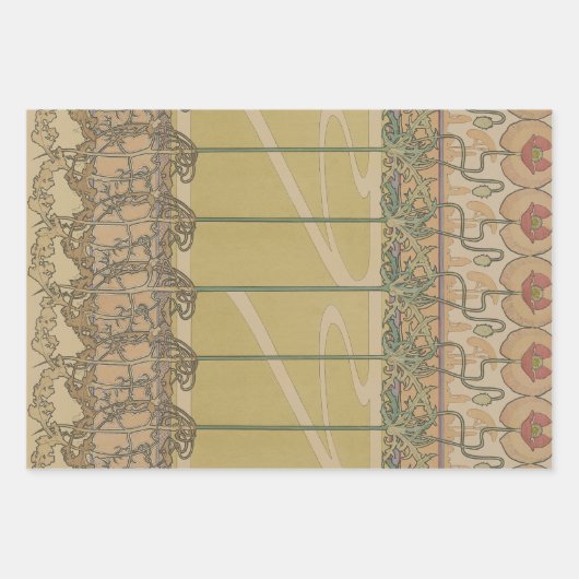 Alphonse Mucha The Seasons 1897 Art Nouveau Inpakpapier Vel (Voorkant 2)