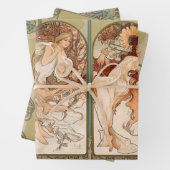Alphonse Mucha The Seasons 1897 Art Nouveau Inpakpapier Vel (In situ)