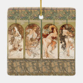 Alphonse Mucha The Seasons 1897 Art Nouveau Keramisch Ornament (Achterkant)