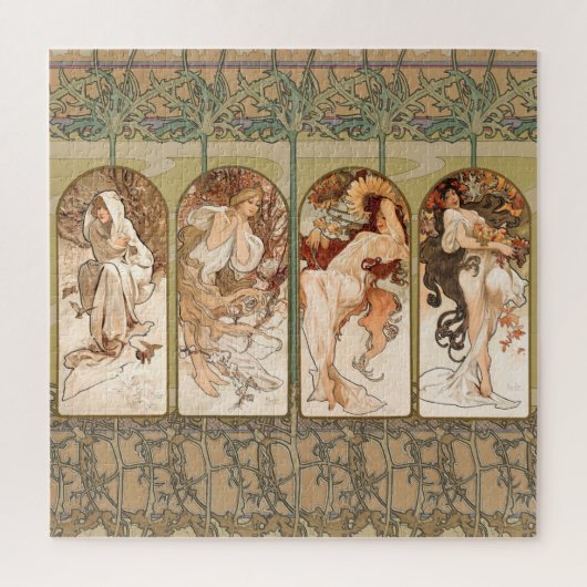 Alphonse Mucha The Seasons 1897 Art Nouveau Legpuzzel (Verticaal)