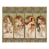 Alphonse Mucha The Seasons 1897 Art Nouveau Perfect Poster (Voorkant)