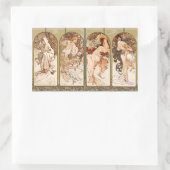 Alphonse Mucha The Seasons 1897 Art Nouveau Rechthoekige Sticker (Tas)