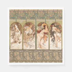 Alphonse Mucha The Seasons 1897 Art Nouveau Servet
