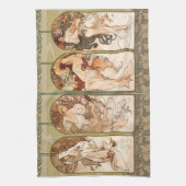 Alphonse Mucha The Seasons 1897 Art Nouveau Theedoek (Verticaal)