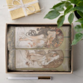 Alphonse Mucha The Seasons 1897 Art Nouveau Tissuepapier (Geschenk)