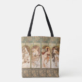Alphonse Mucha The Seasons 1897 Art Nouveau Tote Bag (Achterkant)