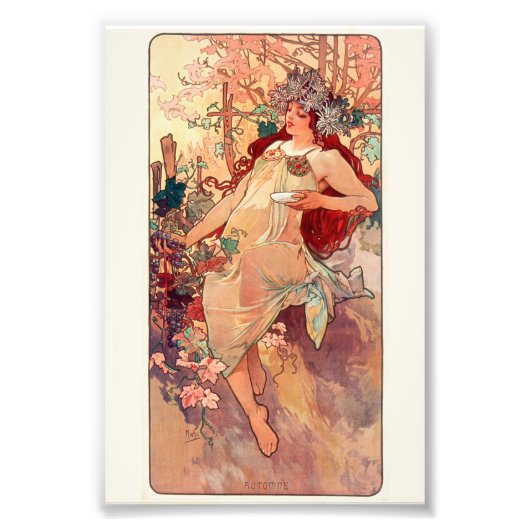 Alphonse Mucha, The Seasons, Herfst (1896) Foto Afdruk (Voorkant)