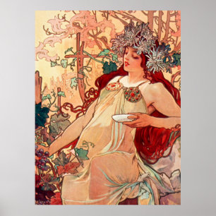 Alphonse Mucha, The Seasons, Herfst (1896)  Poster