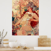Alphonse Mucha, The Seasons, Herfst (1896) Poster (Keuken)
