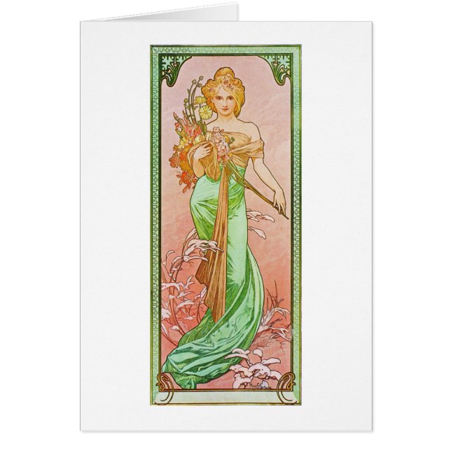 Alphonse Mucha The Seasons: Voorjaarsprinters (Voorkant)