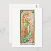 Alphonse Mucha The Seasons: Voorjaarsprinters Briefkaart (Voorkant / Achterkant)