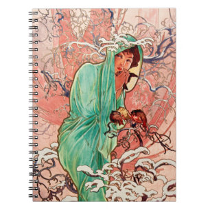 Alphonse Mucha, The Seasons, Winter (1896)  Notitieboek