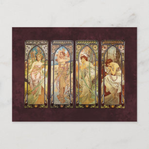 Alphonse Mucha, The Times of the Day Briefkaart