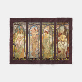 Alphonse Mucha, The Times of the Day Fleece Deken