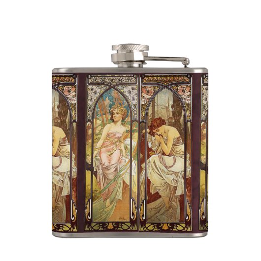 Alphonse Mucha, The Times of the Day Heupfles (Achterkant)