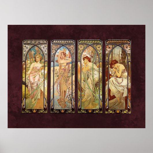 Alphonse Mucha, The Times of the Day Poster (Voorkant)